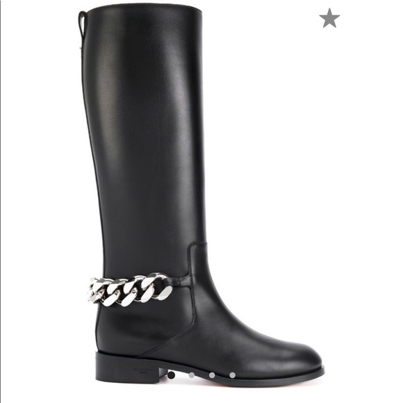 Authentic Givenchy Laura silver chain tall boots - Picture 2 of 8